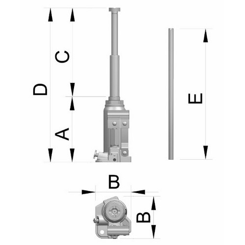 Gato Hidraulico Botella Bovenau EF4 4Tn 174-374mm