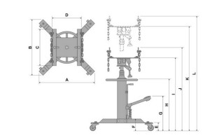 Gato para Caja de Transmision Bovenau MJ600 1820-1910mm Gato para Caja de Transmision Bovenau MJ600 1820-1910mm