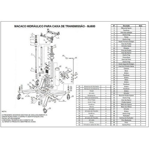 Gato para Caja de Transmision Bovenau MJ600 1820-1910mm