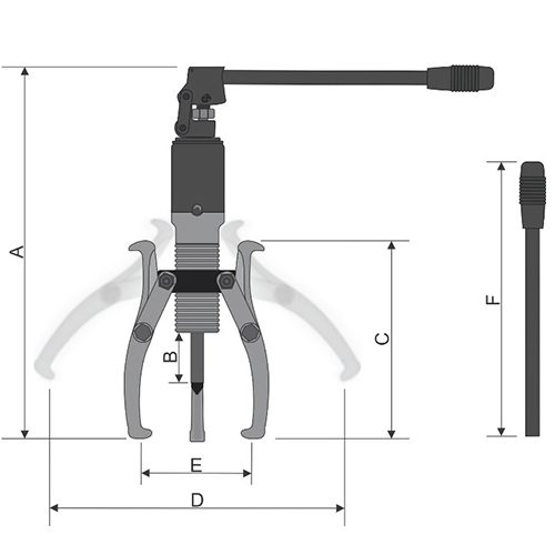 Extractor de Polea Hidráulico Bovenau SP5000 3brz 34cm 5T