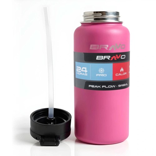 Botella de Agua Térmica Bravo Peak Flow 321R 945ml Rosado