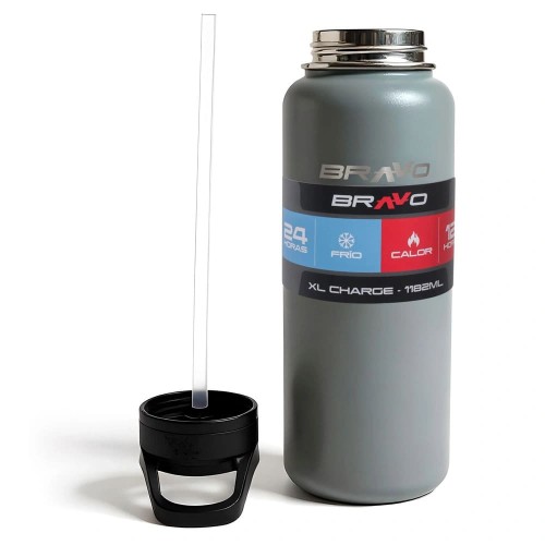 Botella de Agua Térmica Bravo Ultra Flow 402G 1,2L Gris