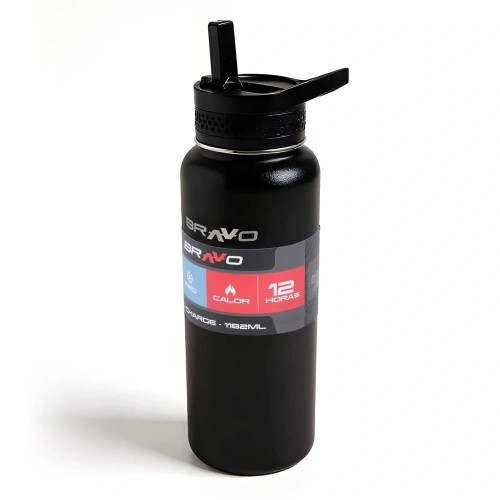 Botella de Agua Térmica Bravo Ultra Flow 402N 1,2L Negro