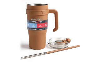 Vaso Térmico con Pajita Bravo XL Rush 403M 1,2L Marrón Vaso Térmico con Pajita Bravo XL Rush 403M 1,2L Marrón