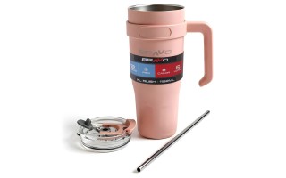 Vaso Térmico con Pajita Bravo XL Rush 403R 1,2L Rosado Vaso Térmico con Pajita Bravo XL Rush 403R 1,2L Rosado