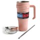 Vaso Térmico con Pajita Bravo XL Rush 403R 1,2L Rosado Vaso Térmico con Pajita Bravo XL Rush 403R 1,2L Rosado