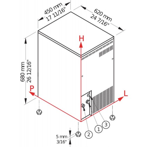 Fabricadora de Hielo Brema GB-601 60kg/dia