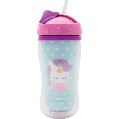 Botella de Agua con Pajita Buba Animal Fun 320ml Unicornio Botella de Agua con Pajita Buba Animal Fun 320ml Unicornio