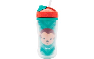 Botella de Agua con Pajita Buba Animal Fun 320ml Mono Botella de Agua con Pajita Buba Animal Fun 320ml Mono