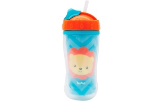 Botella de Agua con Pajita Buba Animal Fun 320ml León Botella de Agua con Pajita Buba Animal Fun 320ml León