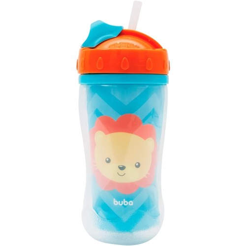 Botella de Agua con Pajita Buba Animal Fun 320ml León Botella de Agua con Pajita Buba Animal Fun 320ml León