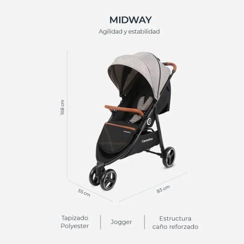 Carrito para Bebés Carestino Midway CO018 13kg Negro Carrito para Bebés Carestino Midway CO018 13kg Negro