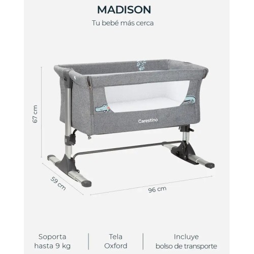 Cuna Colecho para Bebés Carestino Madison CU005 Gris