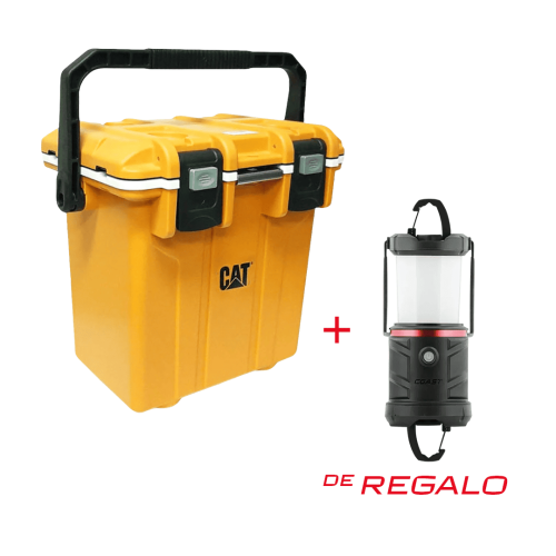 Conservadora Cat 20L Amarillo + Lámpara a Batería Coast 1250lm Recargable