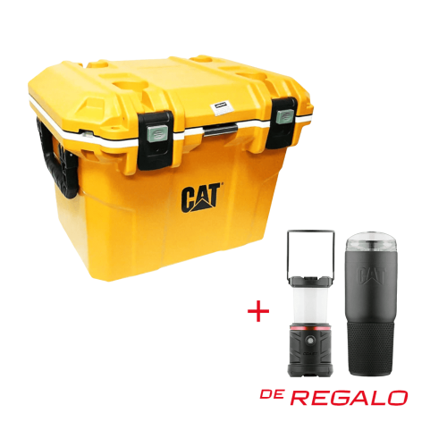 Conservadora Cat 30L + Lámpara Coast 1250lm Recargable + Vaso Térmico Cat 1L