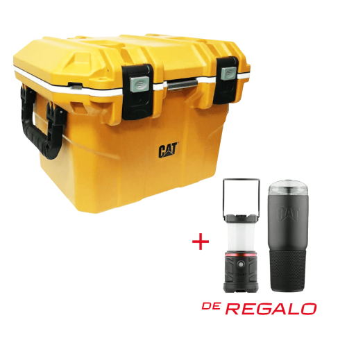 Conservadora Cat 50L + Lámpara Coast 1250lm Recargable + Vaso Térmico Cat 1L