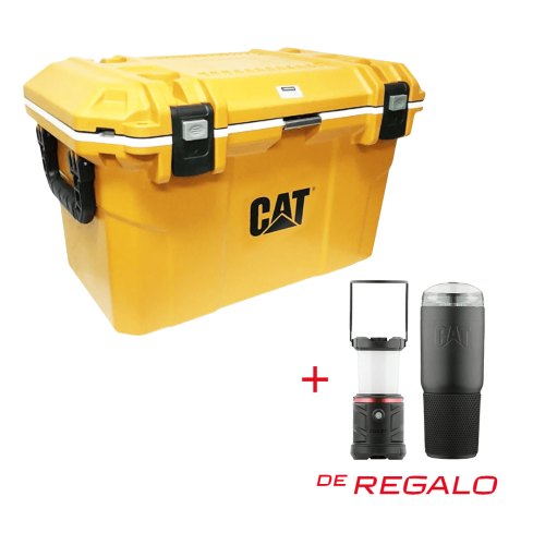 Conservadora Cat 70L + Lámpara Coast 1250lm Recargable + Vaso Térmico Cat 1L