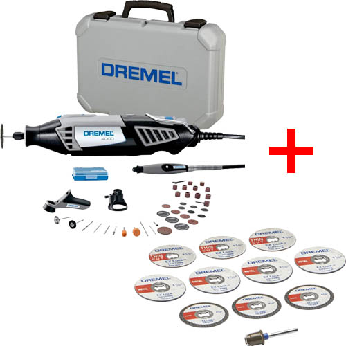 Minitorno Dremel 4000 + Discos de Corte Dremel EZ728 11pzs