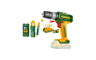Taladro a Batería Jadever 10mm 20V + Multímetro, Pinza Amperimétrica y Detector Taladro a Batería Jadever 10mm 20V + Multímetro, Pinza Amperimétrica y Detector