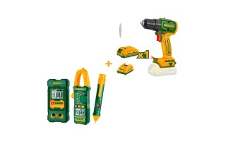 Taladro Atornillador Jadever 10mm 20V + Multímetro, Pinza Amperimétrica y Detector Taladro Atornillador Jadever 10mm 20V + Multímetro, Pinza Amperimétrica y Detector