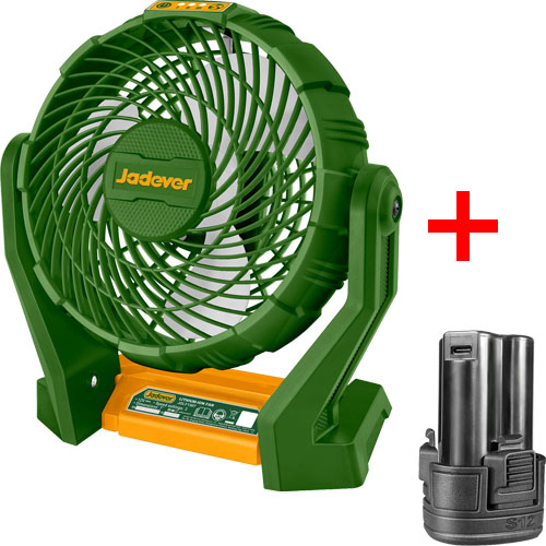 Ventilador a Batería Jadever JDLF1507 18cm 12V + Batería Jadever JDLBS5150 12V 1.5Ah