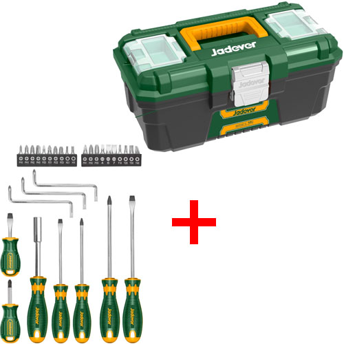 Destornilladores y Puntas Jadever JDSS1430 30pzs + Caja de Herramientas 13'' 33cm Plástico