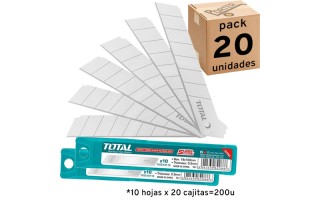 Hojas de Repuesto para Cutter Total THT519112 18mm 10u x20u Hojas de Repuesto para Cutter Total THT519112 18mm 10u x20u