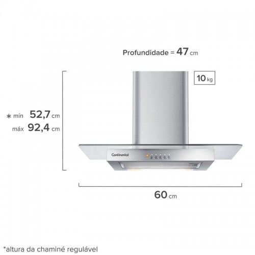 Extractor Campana Continental CC6VX 60cm Vidrio