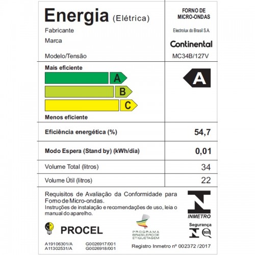 Microondas Continental MC34B 1400W 34L Digital Blanco