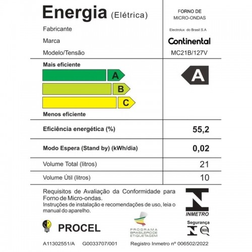 Microondas Continental MC34S 1400W 34L Digital Gris