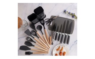 Utensilios de Cocina Croix 630620 19pzs Negro