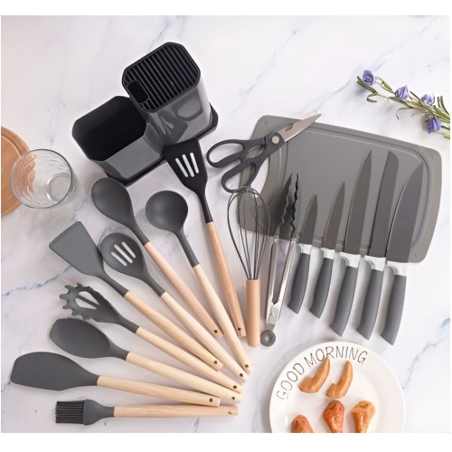 Utensilios de Cocina Croix 630621 19pzs Gris