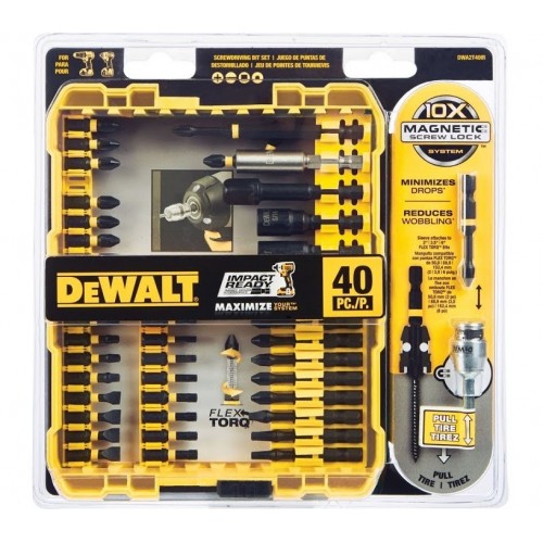 Puntas y Caja Plástica Dewalt Impact Ready 40pzs