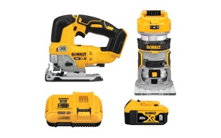 Sierra Caladora + Fresadora a Batería Dewalt DCK201P1 20V Sierra Caladora + Fresadora a Batería Dewalt DCK201P1 20V