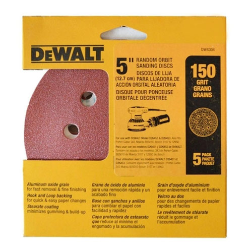 Lijas Circulares Dewalt DW4304 G150 con Velcro x5u