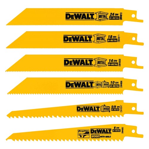 Hojas de Sierra Recíproca Dewalt DW4856 6pzs