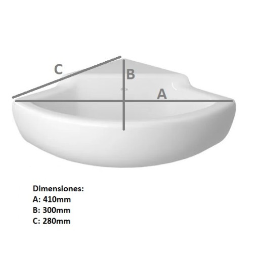 Lavamanos para Baño Deca tipo Esquinero 410mm Blanco