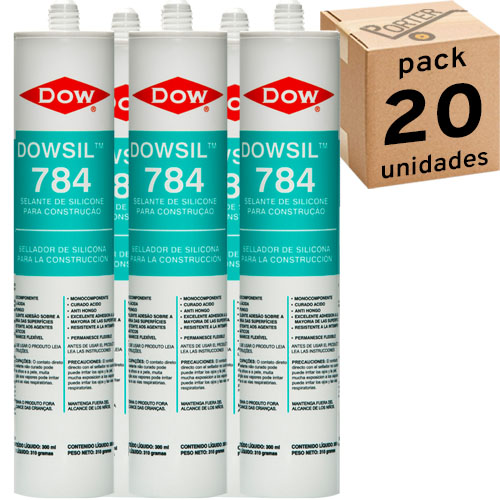 Silicona Dow Sil 784 Acetica 300ml Aluminio x20u