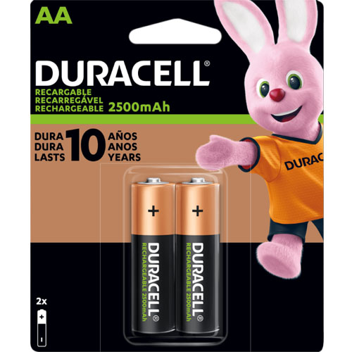 Pilas Recargables Duracell AA 2500mAh x2u