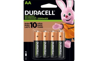 Pilas Recargables Duracell AA 2500mAh x4u Pilas Recargables Duracell AA 2500mAh x4u