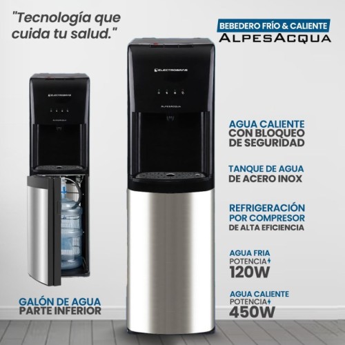 Bebedero Electrobras Alpes Aqua F/C de Pie Negro
