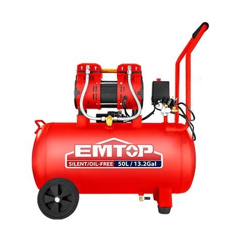 Compresor de Aire Emtop 16502 sin Aceite 50L 116psi 1,6HP