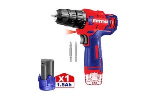 Taladro Atornillador a Batería Emtop ECDL12510 10mm 12V Taladro Atornillador a Batería Emtop ECDL12510 10mm 12V