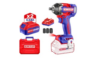 Llave de Impacto a Batería Emtop ECIW enc.1/2'' 500Nm 20V Llave de Impacto a Batería Emtop ECIW enc.1/2'' 500Nm 20V