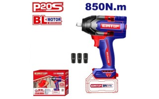 Llave de Impacto a Batería Emtop ECIWL2085 enc.1/2'' 20V