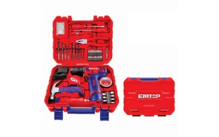 Taladro a Batería y Herramientas Emtop EEDK08801 88pzs Taladro a Batería y Herramientas Emtop EEDK08801 88pzs