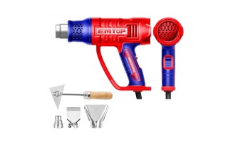 Pistola de Calor Emtop EHGN 550°C 2000W con Accesorios