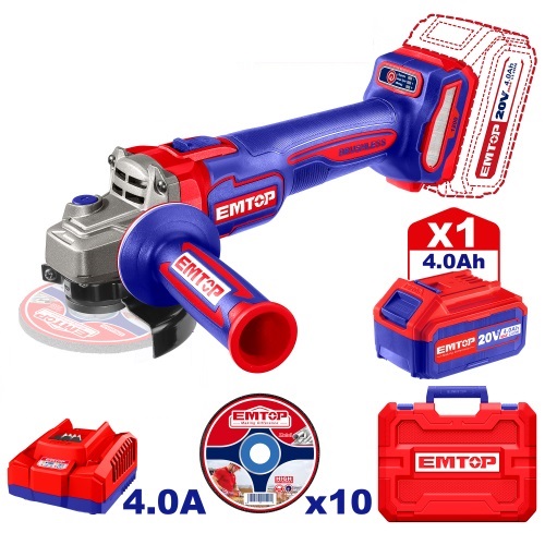 Amoladora Angular a Batería Emtop ELAG2211531 115mm 20V
