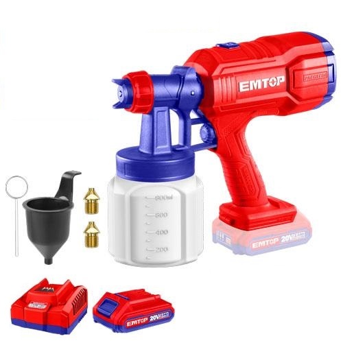 Pistola para Pintar a Batería Emtop ELSG 800ml 20V