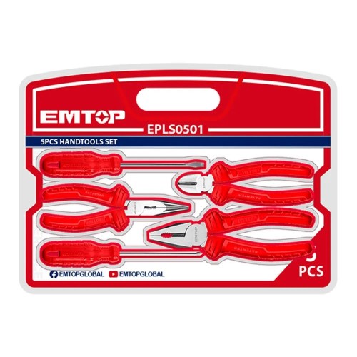 Pinzas y Destornilladores Emtop EPLS0501 7pzs